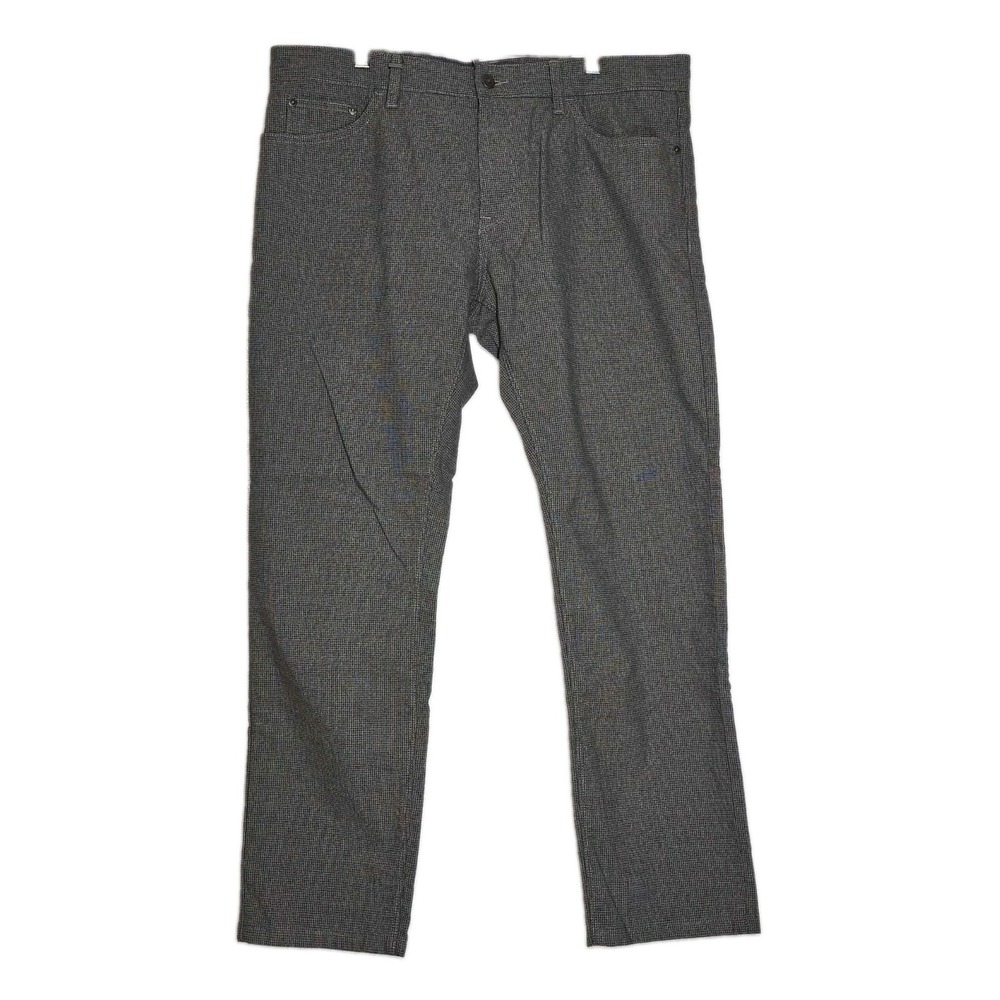 BOSS Hugo Boss Men's Gray Stretch Micro Check 5 Pocket Pants Size 36x34